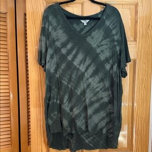 Terra & Sky Green Tie-Dye Tunic Top